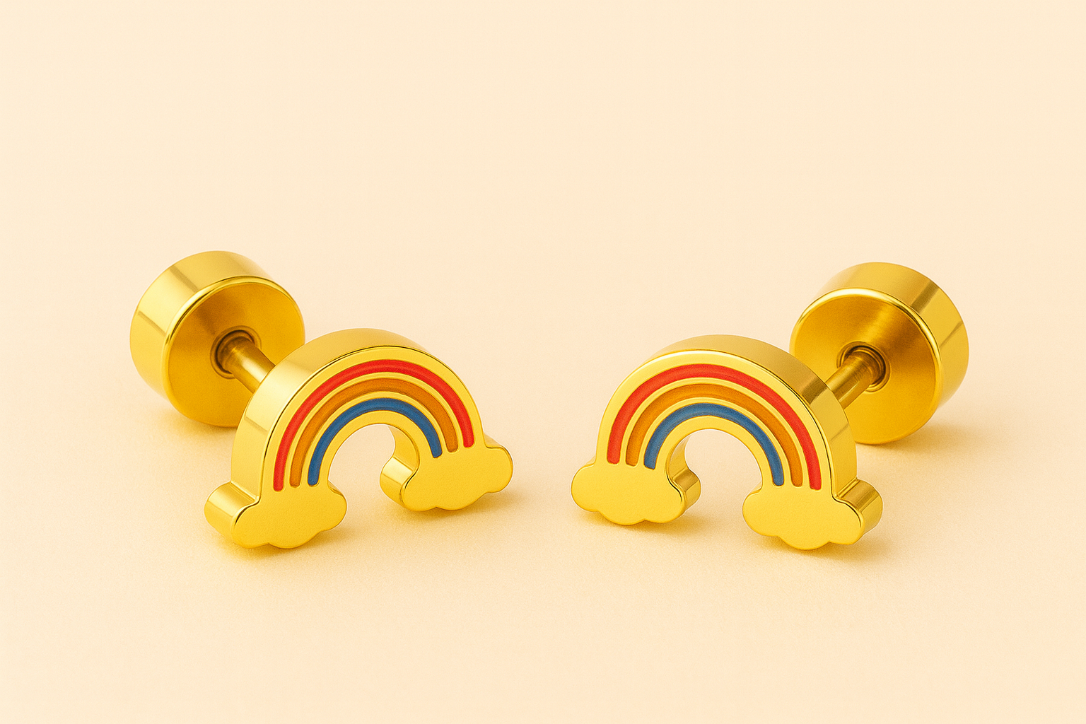 Tropi-Tales Stud Earrings – Pineapple, Coconut Tree, Strawberry & Rainbow Set | Colorful Summer Jewelry