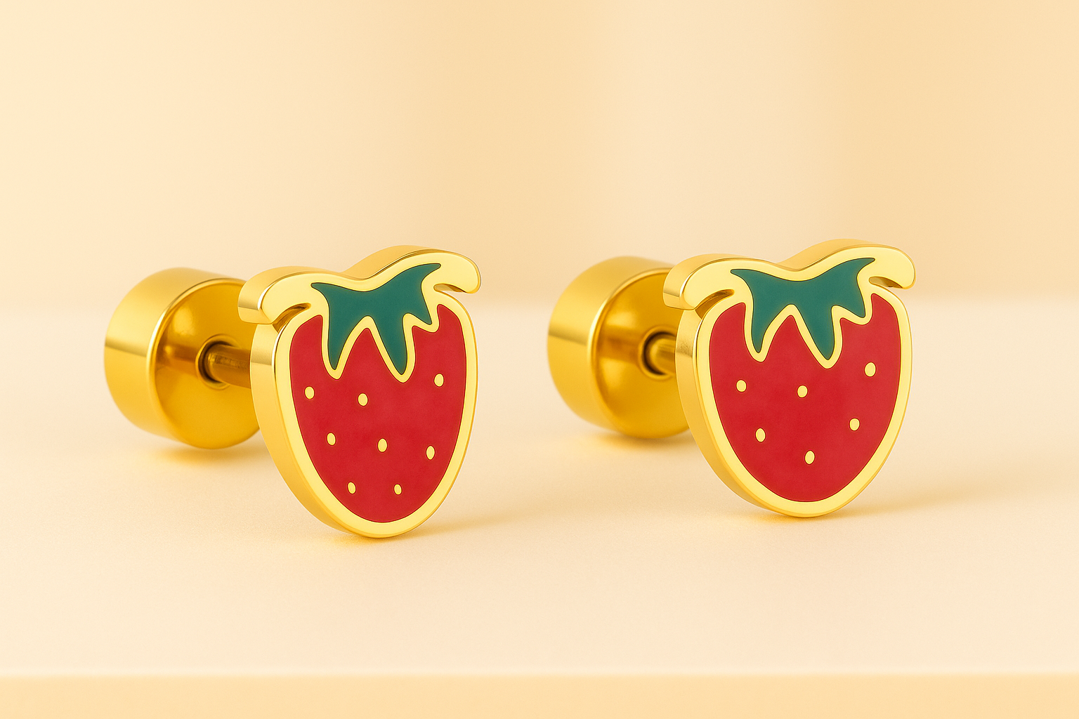 Tropi-Tales Stud Earrings – Pineapple, Coconut Tree, Strawberry & Rainbow Set | Colorful Summer Jewelry