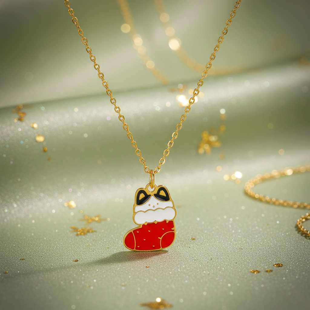 Cat Shaped Necklace | Christmas Edition