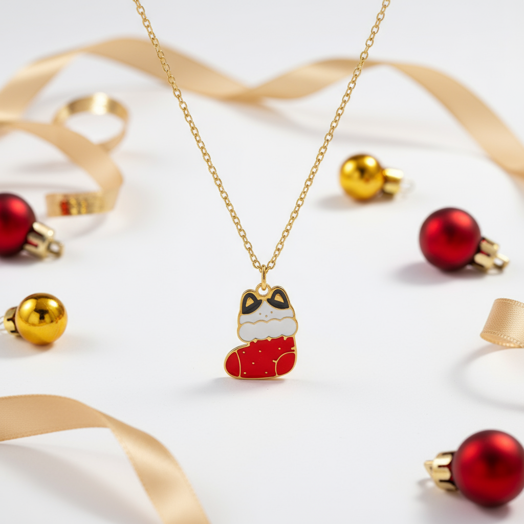 Cat Shaped Necklace | Christmas Edition