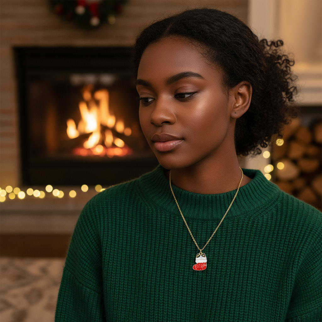 Cat Shaped Necklace | Christmas Edition