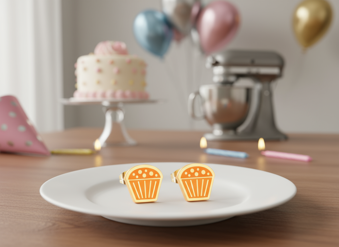 Crave-a-Bite Crew Stud Earrings – Pizza, Burger, Cake & Croissant Set | Fun Food Jewelry Gift for Her