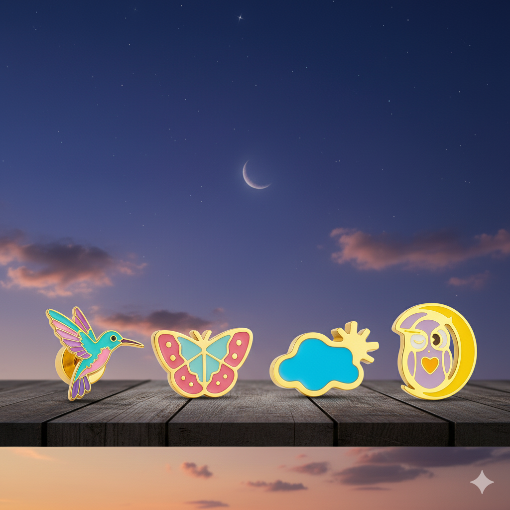 Sky Wonders Stud Earrings – Cloud, Bird, Butterfly & Owl Set | Dreamy Cute Sky Jewelry