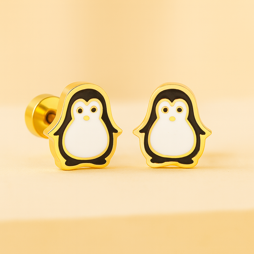 Animal Kingdom Stud Earrings – Rabbit, Penguin, Duck & Shiba Set | Cute Animal Jewelry Gift for Her