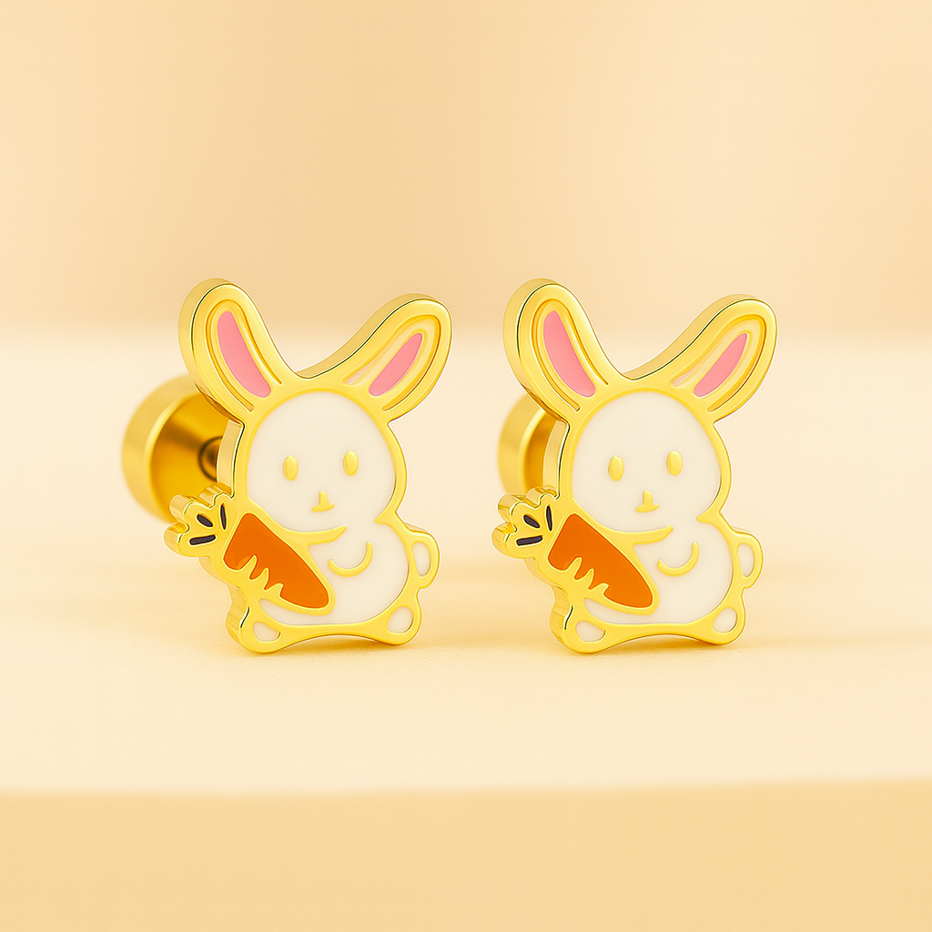 Animal Kingdom Stud Earrings – Rabbit, Penguin, Duck & Shiba Set | Cute Animal Jewelry Gift for Her